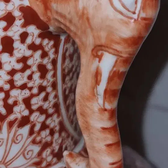 [BUNJANG] Qing Dynasty Kangxi Period Hongyou Vase with Flower and Bird Motif / 강희년제 홍유 전지화훼문 상이병 높39 지26센 중국도자기 고도자 골통품