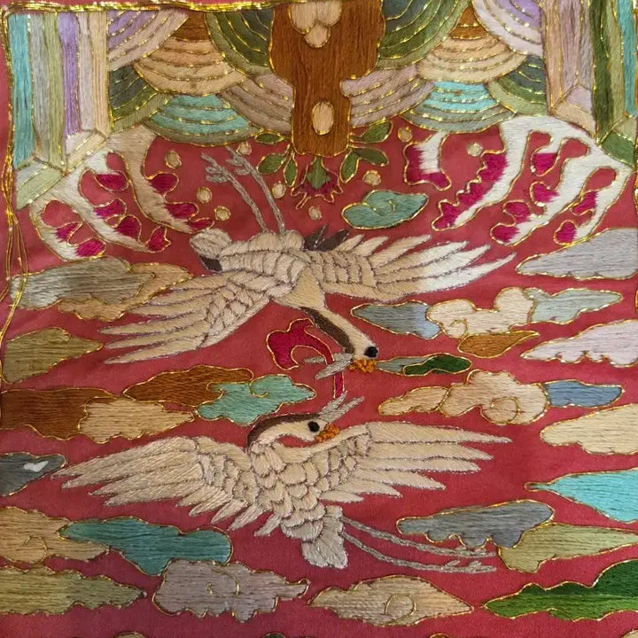 [BUNJANG] Joseon Dynasty Embroidered Rank Badge / 민속품  / 구한말 조선 자수 흉배