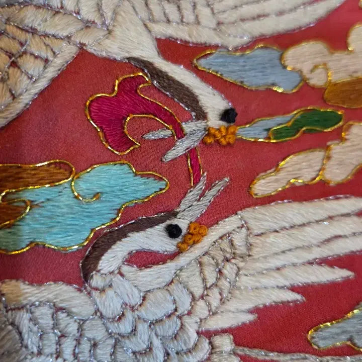 [BUNJANG] Joseon Dynasty Embroidered Rank Badge / 민속품  / 구한말 조선 자수 흉배