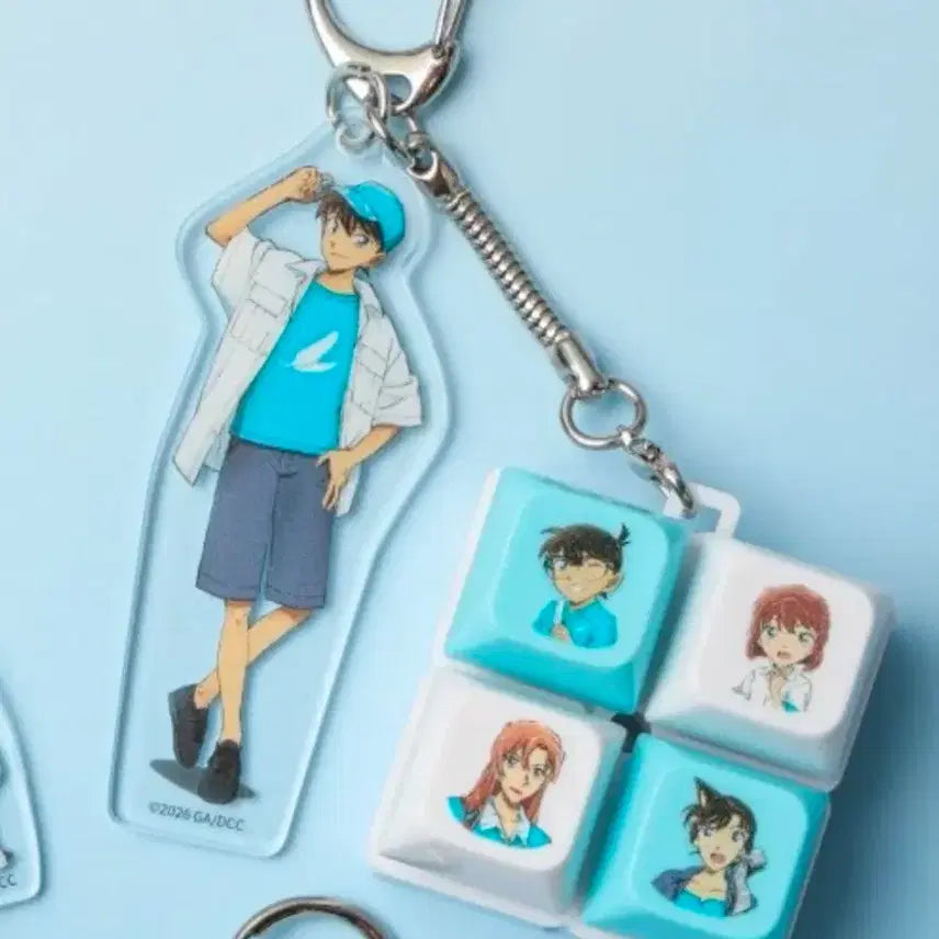 [BUNJANG] Detective Conan: The Fist of Blue Sapphire Kaito Kid 4-Keycap Keyring Shinichi / 롯데시네마 명탐정 코난: 하이웨이의 타천사 4구 키캡 키링 신이치