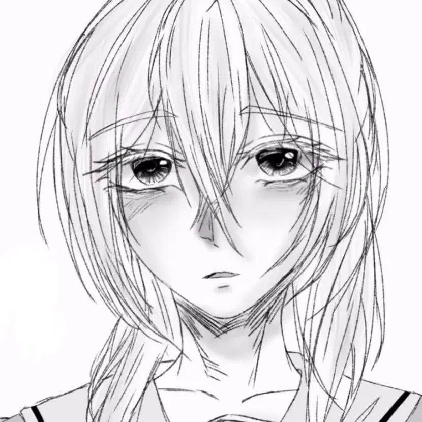 [BUNJANG] Black and White Bust Commission (Male/Female Characters) / 남캐/여캐 흑백/간단 컬러/ 흉상 커미션 (낙퀄)