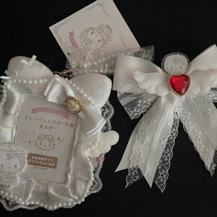 [BUNJANG] Sanrio Enjoy Series Pure White Angel Secret Hello Kitty Photocard Holder Penlight Ribbon / 산리오 엔조이 시리즈 순백 천사 시크릿 헬로 키티 포카홀더 응원봉 펜라 리본