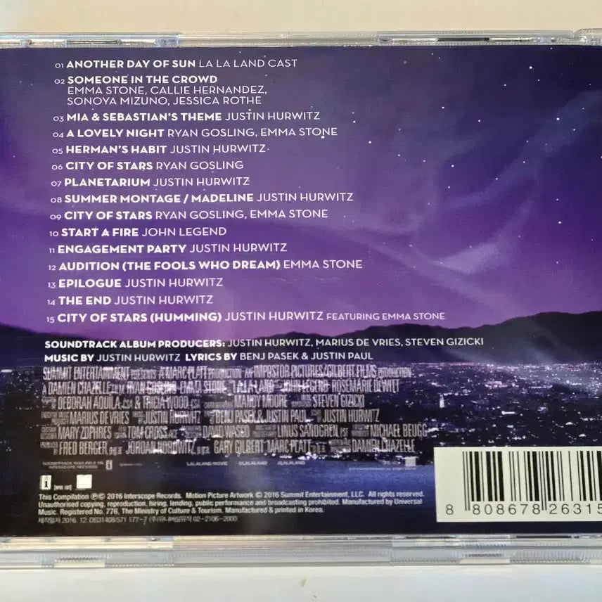 [BUNJANG] La La Land Original Soundtrack CD / 영화 라라랜드(La La Land) OST 정품 CD
