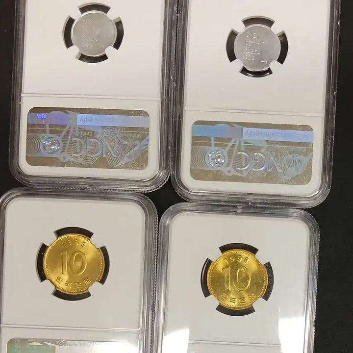 [BUNJANG] Korea 1 Won and 10 Won Coins (1968-1998) - Unused Set / 1968 1978년 1원 1983 1998년 10원 합4개      미사용