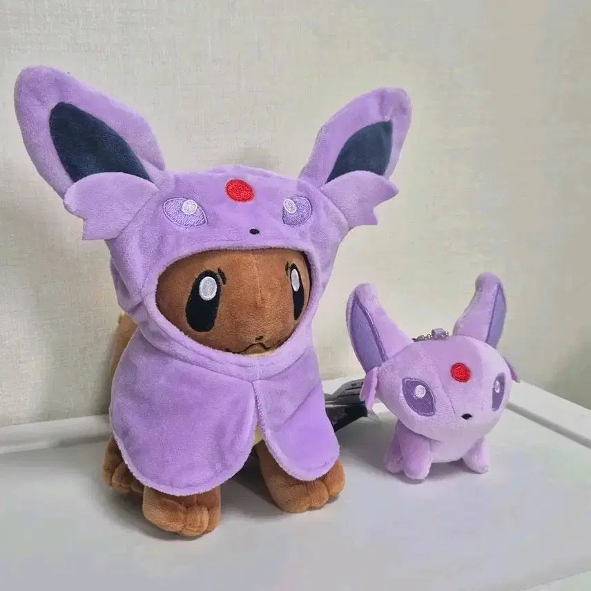 [BUNJANG] Pokemon Eevee Poncho Plush Keychain Set / 포켓몬 인형 키링 판초 이브이 에브이 2종 세트