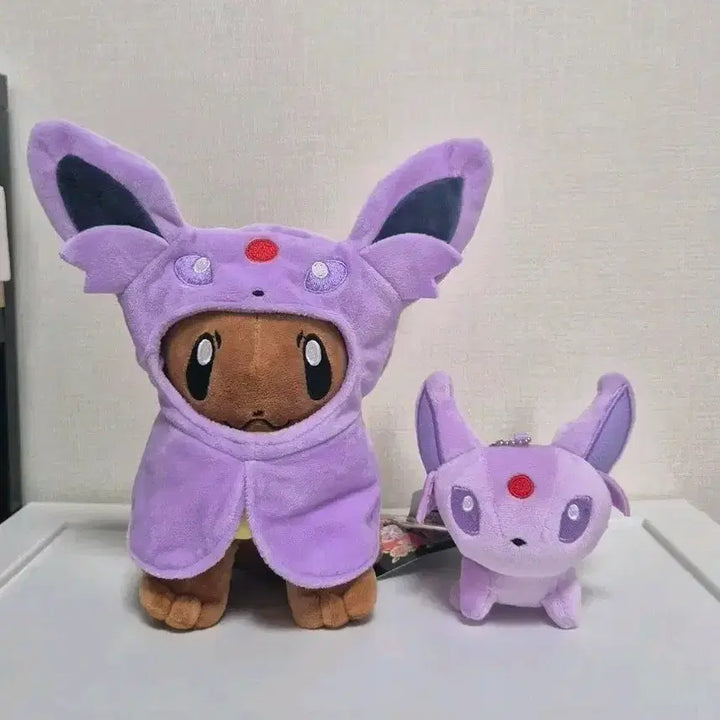 [BUNJANG] Pokemon Eevee Poncho Plush Keychain Set / 포켓몬 인형 키링 판초 이브이 에브이 2종 세트