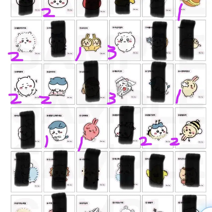 [BUNJANG] Chiikawa "Monzaku" "Ttibbusil" Stickers Set / 치이카와 먼작귀 띠부씰 1탄, 2탄, 3탄