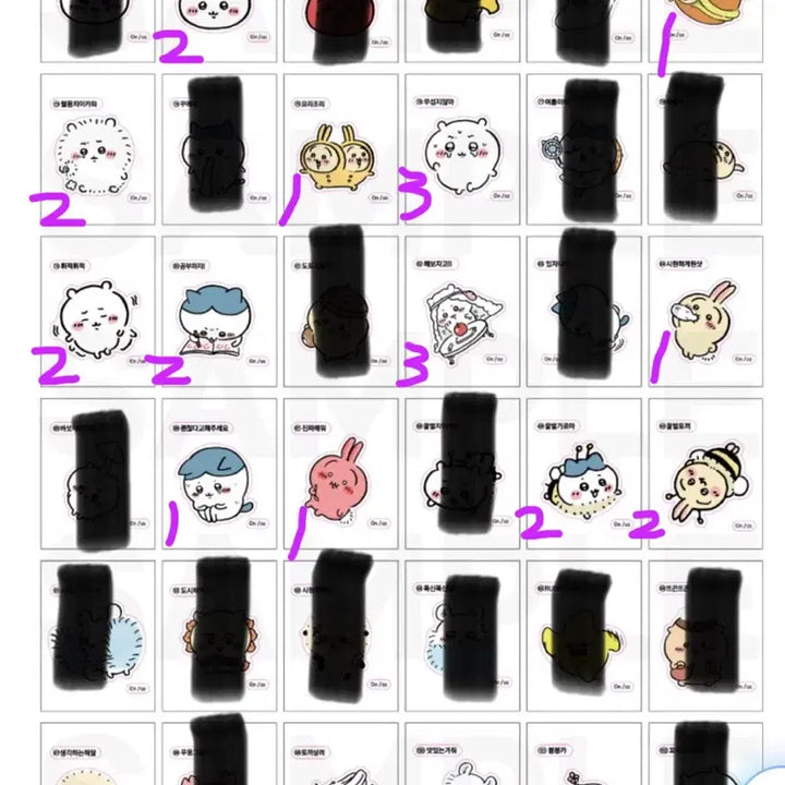 [BUNJANG] Chiikawa "Monzaku" "Ttibbusil" Stickers Set / 치이카와 먼작귀 띠부씰 1탄, 2탄, 3탄