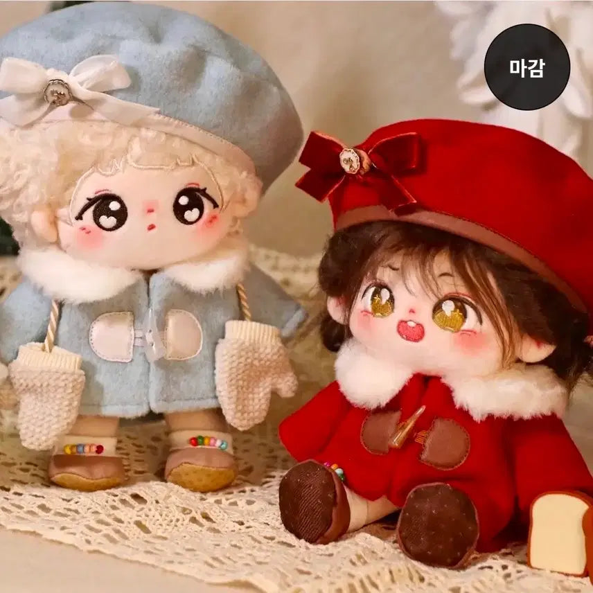 [BUNJANG] 20cm Doll Red Wool Coat Set (Sealed) / 20cm 인형옷 레드 모직코트 세트(미개봉)