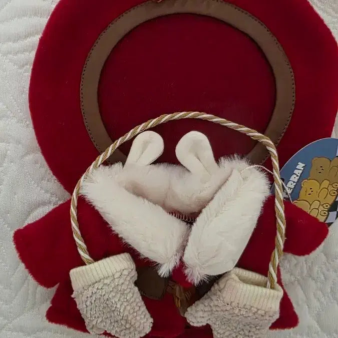 [BUNJANG] 20cm Doll Red Wool Coat Set (Sealed) / 20cm 인형옷 레드 모직코트 세트(미개봉)