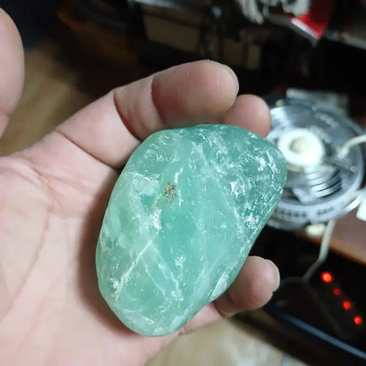 [BUNJANG] Natural Crystal Green Jade Stone / 천연 수정 녹색 옥돌