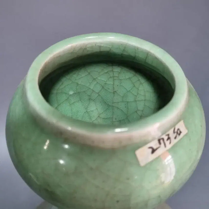 [BUNJANG] Antique Celadon Crackle Glaze San Du Bottle (Height 37cm) / 골동품 청자 빙렬 산두병. 고37