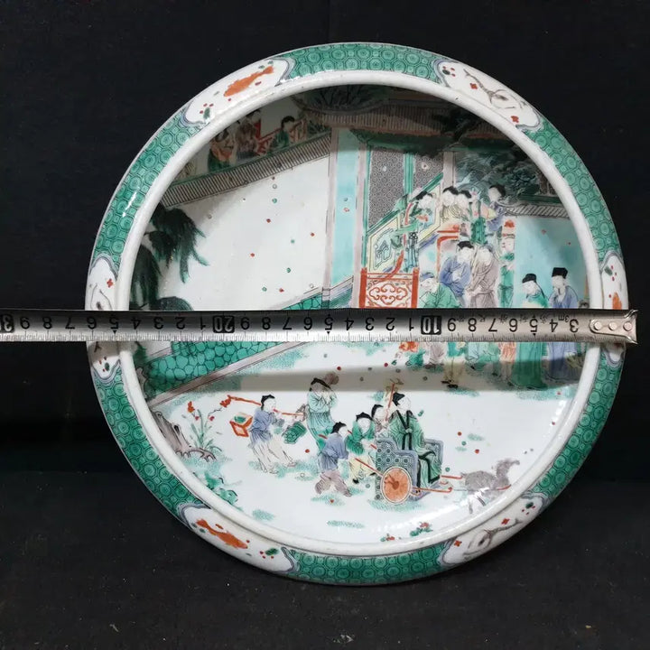 [BUNJANG] Qing Dynasty Kangxi Period Celadon Porcelain Brush Pot with Beauty Painting / (수원만물)청대 강희년제 미녀도 대 필새