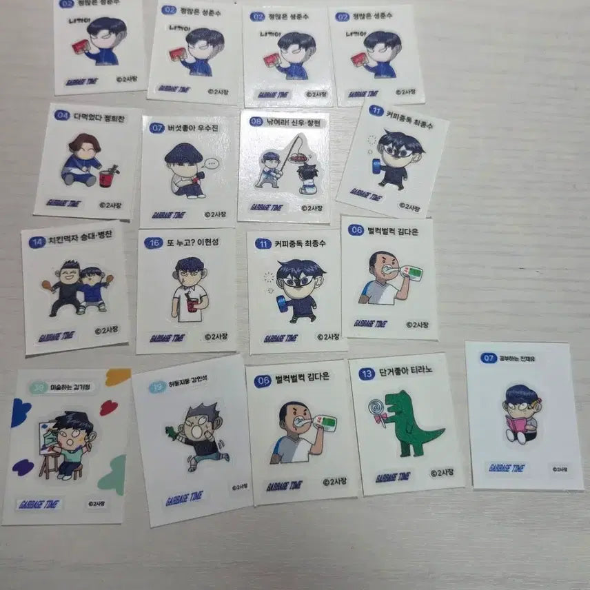 [BUNJANG] Garbage Time Ddakji Bundle / 가비지타임 띠부씰 일괄 gs25 쿠키 &amp; 팝업