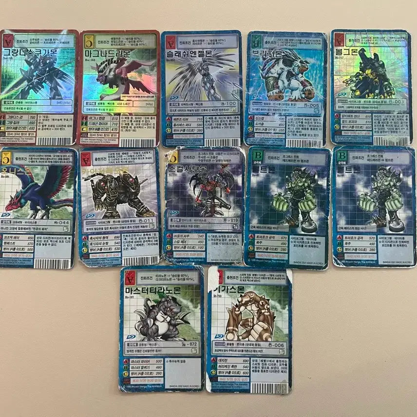 [BUNJANG] Digimon Cards 12-Card Set / 디지몬 카드 12장 세트
