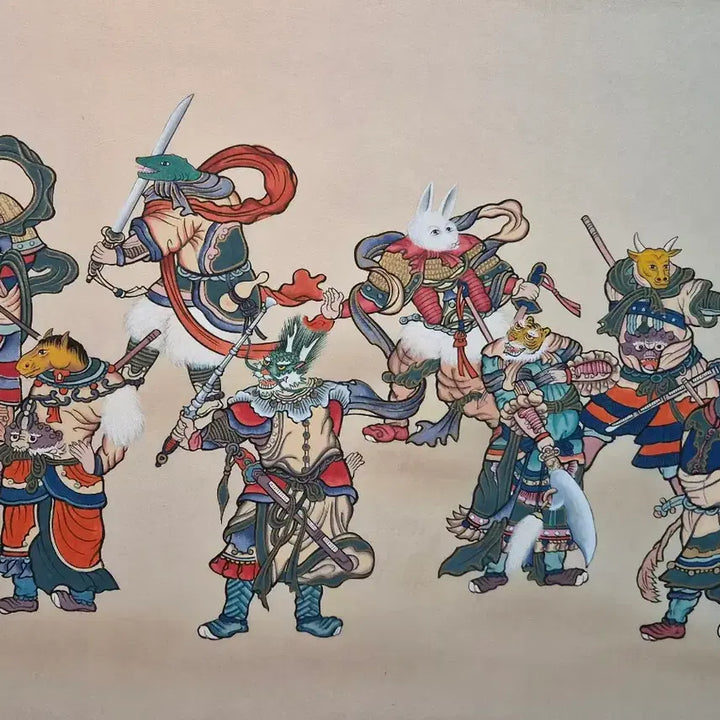 [BUNJANG] Twelve Zodiac Animals Painting Framed Art / 십이지신도 채색화 액자