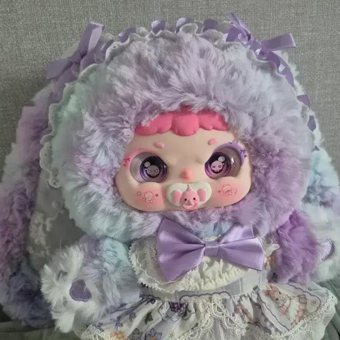 [BUNJANG] Jiimo 400 Pastel Purple/Blue/Pink Pastel Fur Baby Doll with Pacifier / 지이모 400신상 쪽쪽이