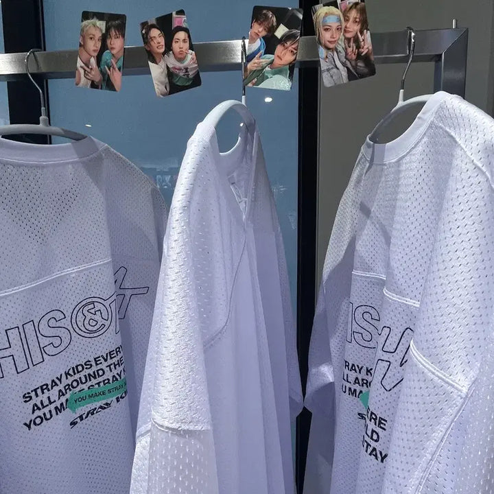 [BUNJANG] Stray Kids THIS &amp; THAT Popup Store Long Sleeve T-Shirt / 스트레이키즈 THIS &amp; THAT 디스앤댓 팝업 메쉬 롱슬리브 티셔츠 포카