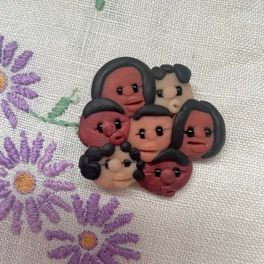 [BUNJANG] S. Lehman 1983 Handmade Clay Art Brooch / 1983 S. Lehman Vintage Art Brooch(rare)