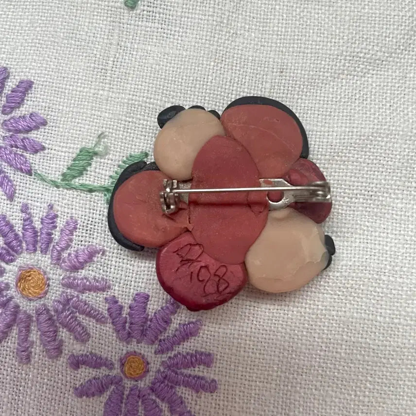 [BUNJANG] S. Lehman 1983 Handmade Clay Art Brooch / 1983 S. Lehman Vintage Art Brooch(rare)