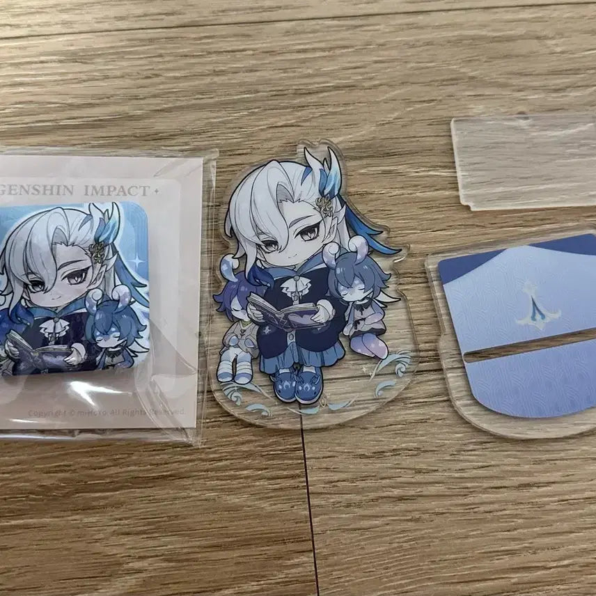 [BUNJANG] Genshin Impact Neuvillette Taobao Exclusive Acrylic Stand &amp; Badge Set / 원신 느비예트 타오바오 특전 아크릴 스탠드, 뱃지