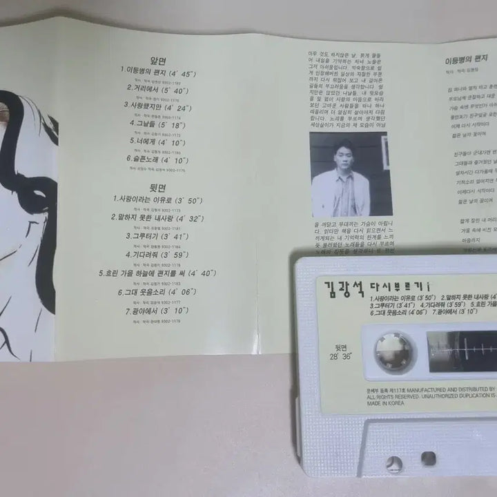 [BUNJANG] Kim Kwang Seok - Dasi Bureugi 1 (Unsealed Cassette Tape) / 김광석 - 다시부르기1 (개봉 카세트테이프)