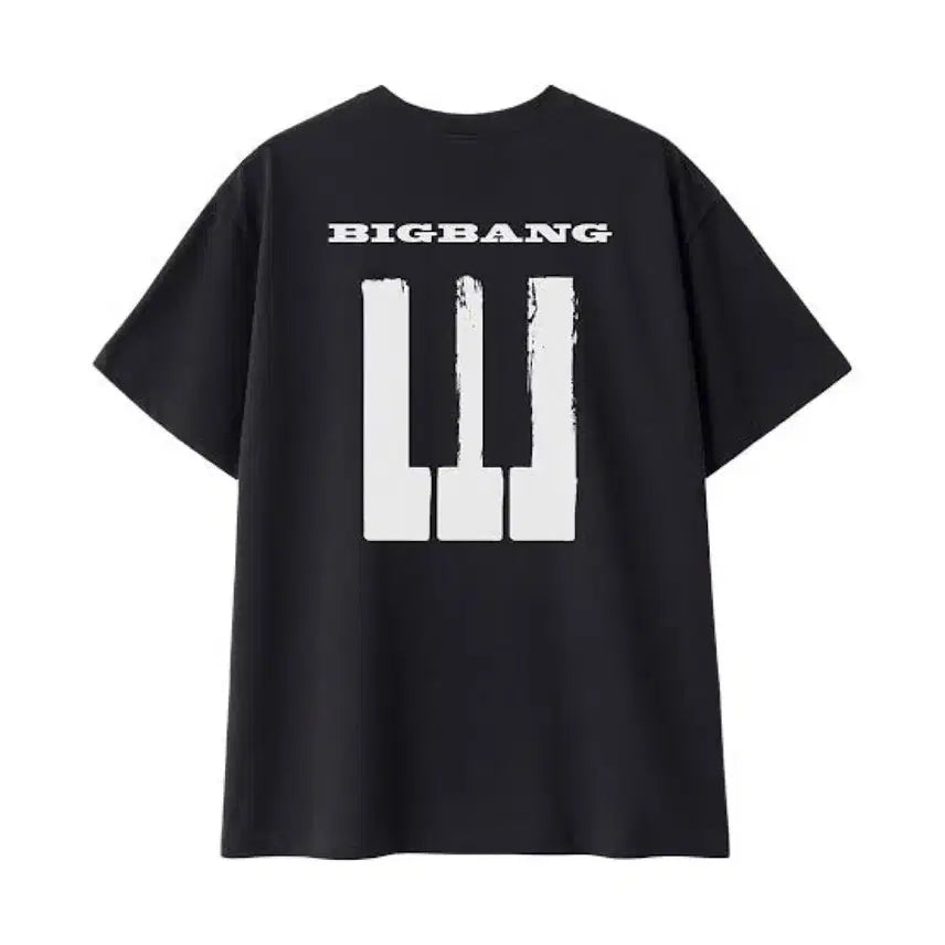 [BUNJANG] BIGBANG Piano Keyboard Short Sleeve T-Shirt Black M / 빅뱅 BIGBANG 피아노 건반 반팔 티셔츠 블랙 M
