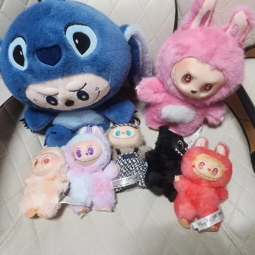 [BUNJANG] Bundle Set of 7 Plush Toys including Large Stitch / 뽑기라부부 팝니다.