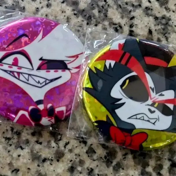 [BUNJANG] Hazbin Hotel Pop-Up Can Badge Set / 해즈빈 호텔 팝업 캔뱃지 허스크&amp;엔젤 판매합니다.