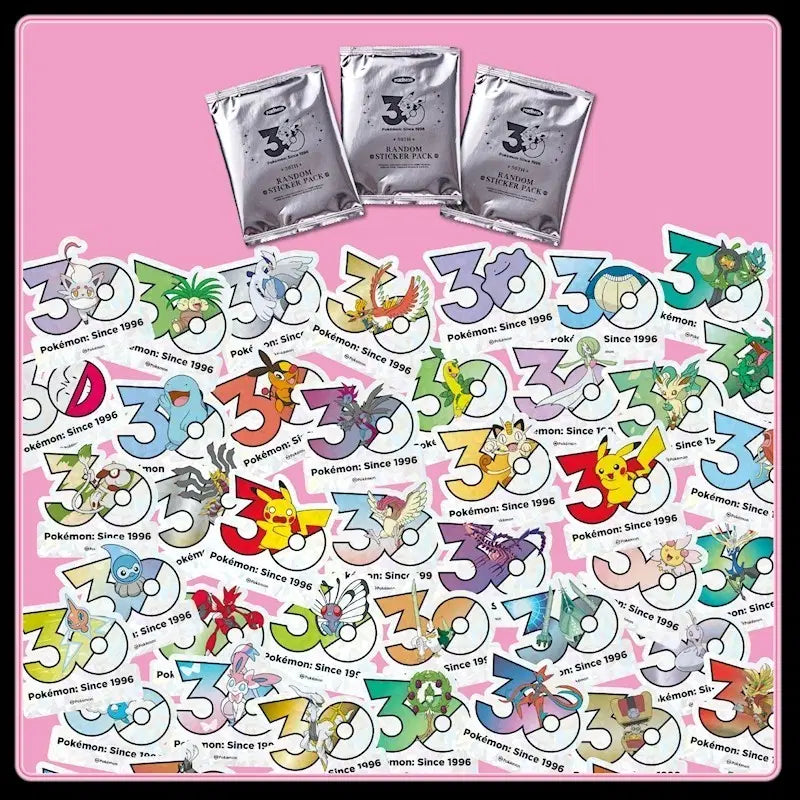 [BUNJANG] Pokemon 30th Anniversary Sticker Unsealed Pack Set / [택포 8.0] 포켓몬 30주년 스티커 미개봉 팩 10세트