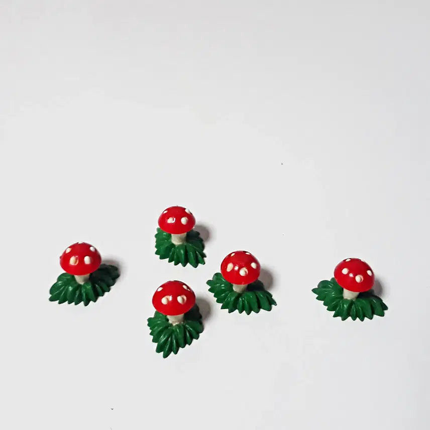 [BUNJANG] Vintage German Red Mushroom Ornaments Set of 5 / 독일 빨간 버섯 오브제 5개 세트