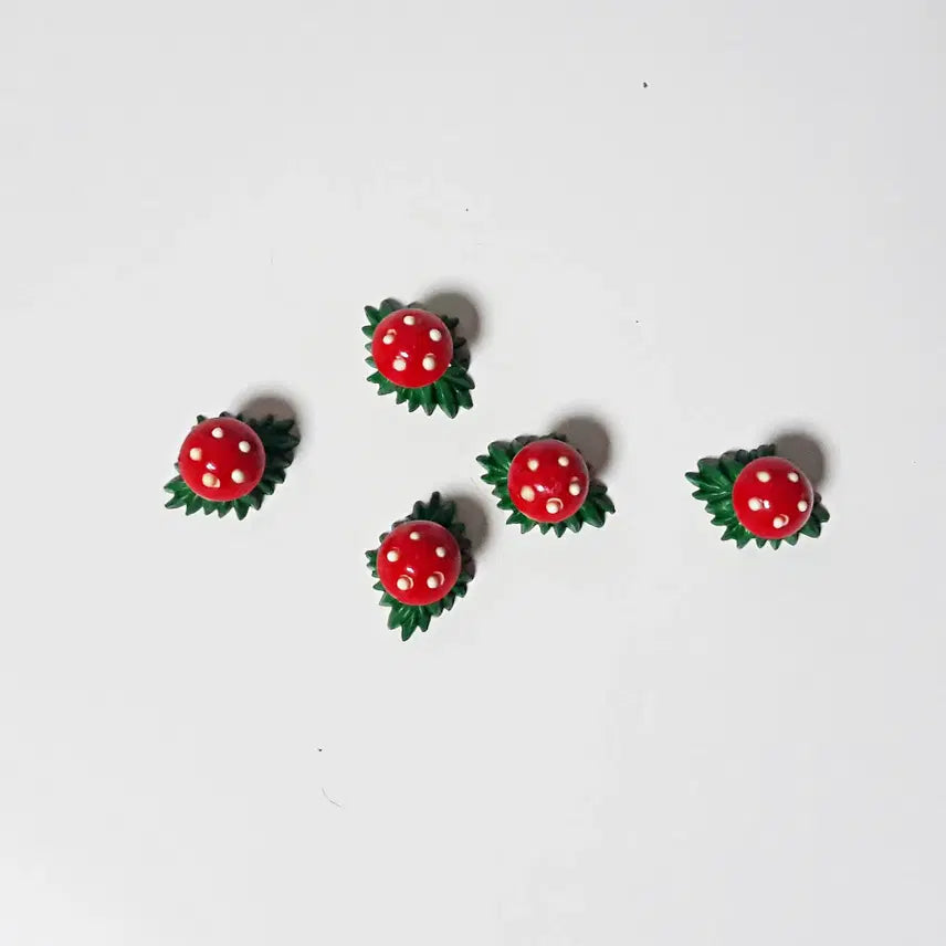 [BUNJANG] Vintage German Red Mushroom Ornaments Set of 5 / 독일 빨간 버섯 오브제 5개 세트