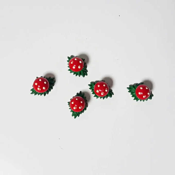 [BUNJANG] Vintage German Red Mushroom Ornaments Set of 5 / 독일 빨간 버섯 오브제 5개 세트