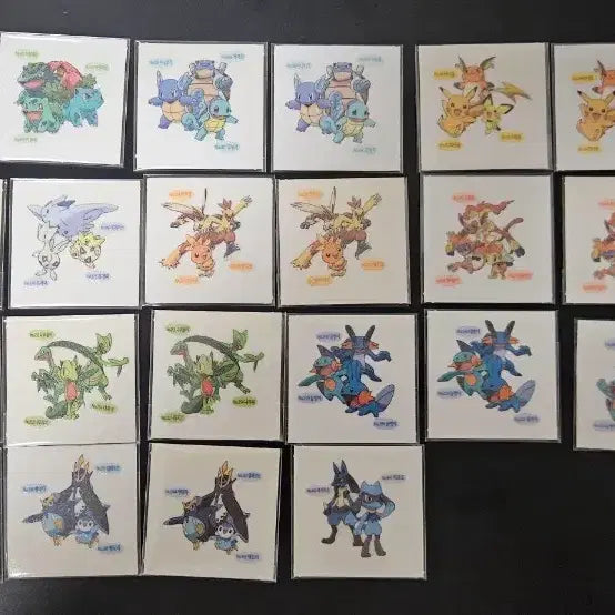 [BUNJANG] Pokemon Bakery Group Stickers Set - Pikachu &amp; Squirtle / 포켓몬 샤니 그룹 띠부 띠부씰 띠부띠부씰 피카츄 꼬부기