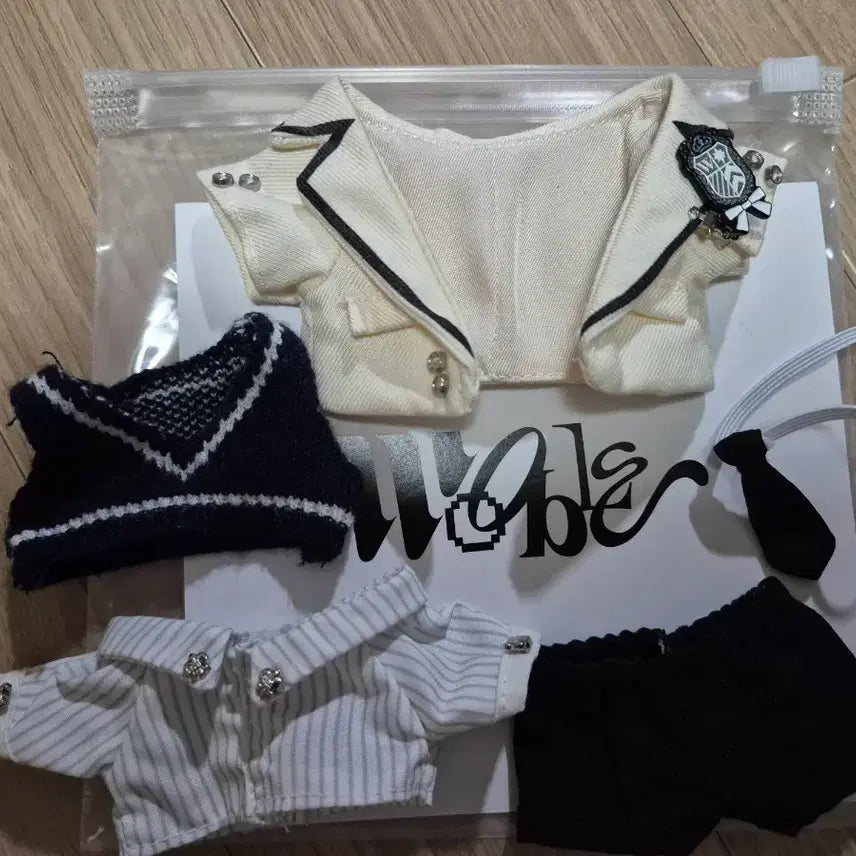 [BUNJANG] Oubell Cotton College Cream Blue 10cm Outfit Set / 우블 코튼컬리지 크림블루 10cm 판매 양도