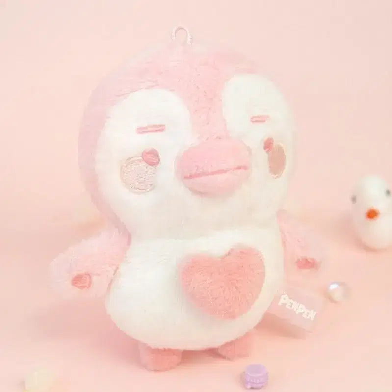 [BUNJANG] Heart Baby Penpen Plush Keyring Pink / 펭펭팝업 하트펭 핑크펭