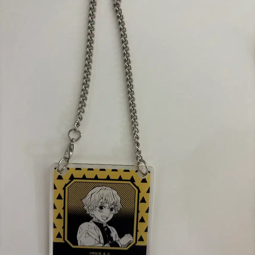 [BUNJANG] Demon Slayer Zenitsu Agatsuma Trading Acrylic Door Plate Charm (Keychain) / 귀칼 트레이딩 아크릴 도어 플레이트 풍 챰(키링): 젠이츠