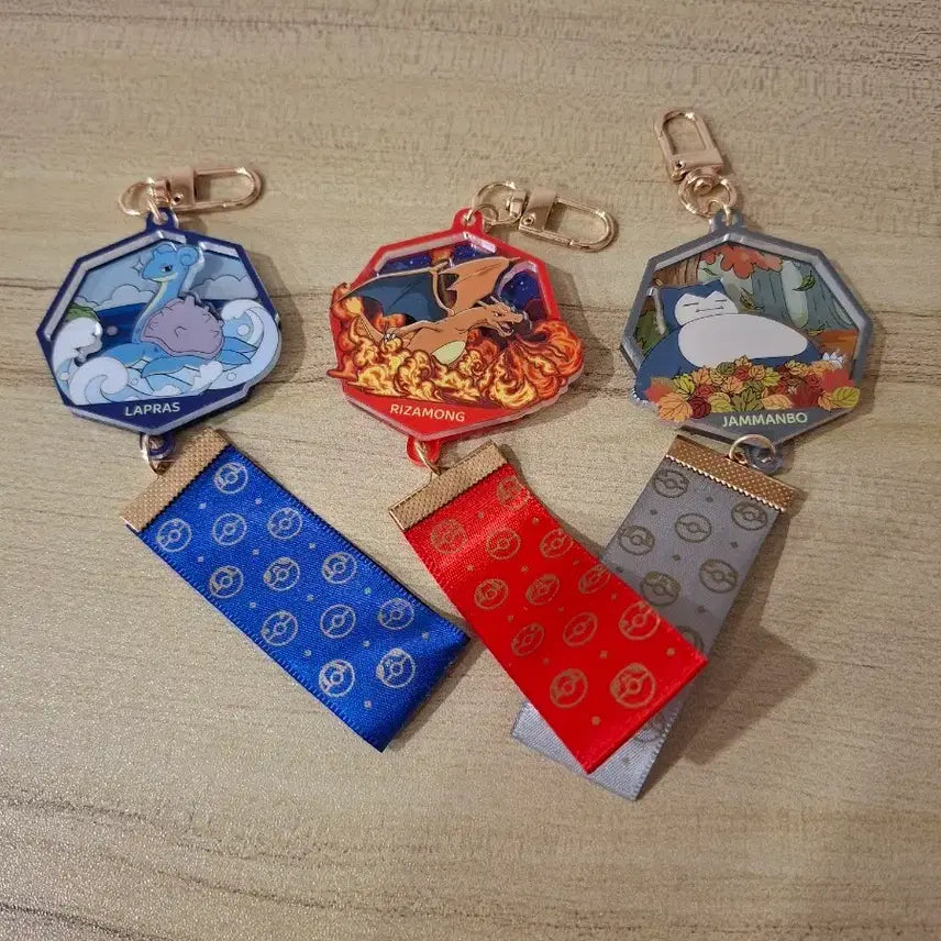 [BUNJANG] Pokemon 3D Diorama Keychain - Lapras, Charizard, Snorlax / 포켓몬스터 디오라마 입체키링 새상품 라프라스, 리자몽, 잠만보