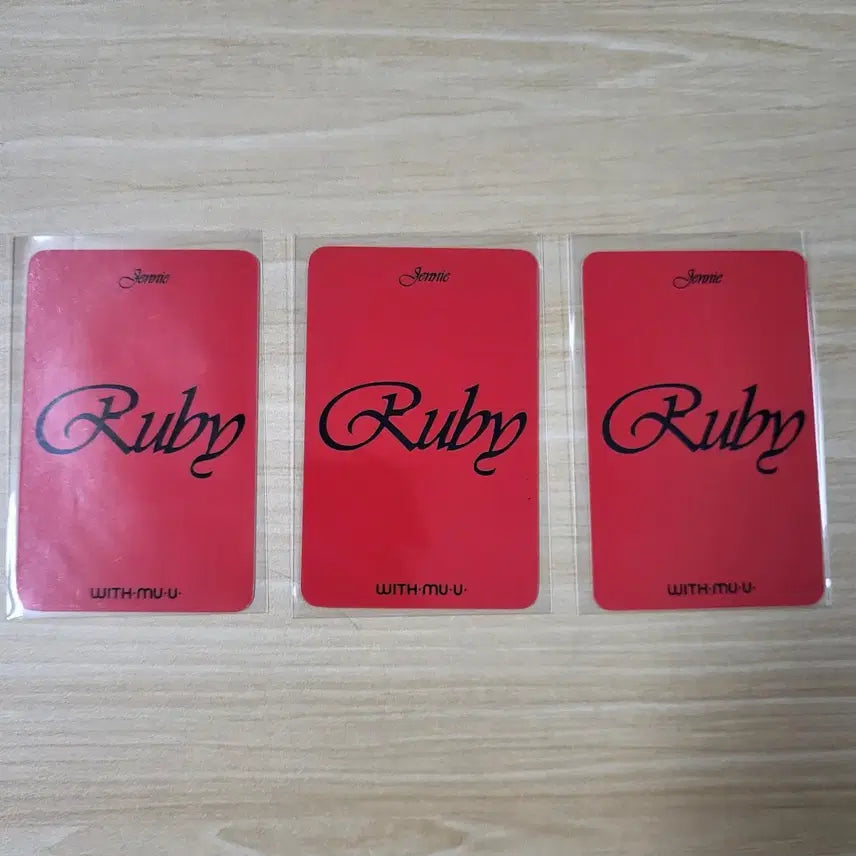 [BUNJANG] BLACKPINK Jennie Ruby Withmu Photocard Set / 블랙핑크 제니 루비 위드뮤 포토카드 3종 일괄 양도