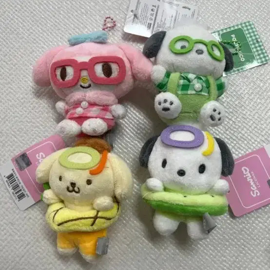 [BUNJANG] Sanrio Characters Plush Keychain Set / 산리오 캐릭터 인형 키링 5종