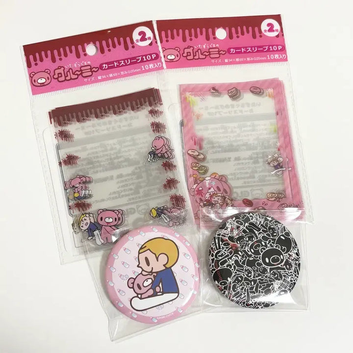 [BUNJANG] Bundle Gloomy Bear Card Sleeve + 2 Can Badges Set / [일괄] 글루미베어 글루미 카드 슬리브 + 캔뱃지 2개