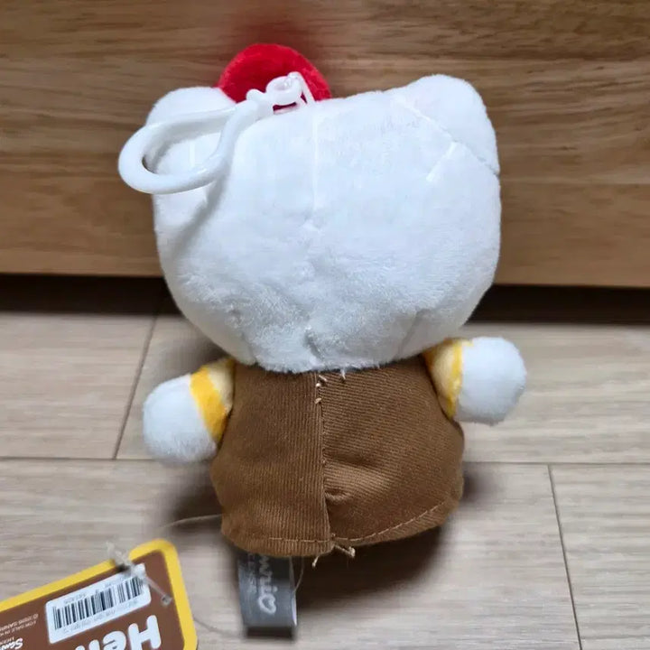 [BUNJANG] Sanrio Hello Kitty Alba Cafe Brown 12cm Keyring (New) / (새제품) 산리오 헬로키티 알바카페 브라운 12cm 키링