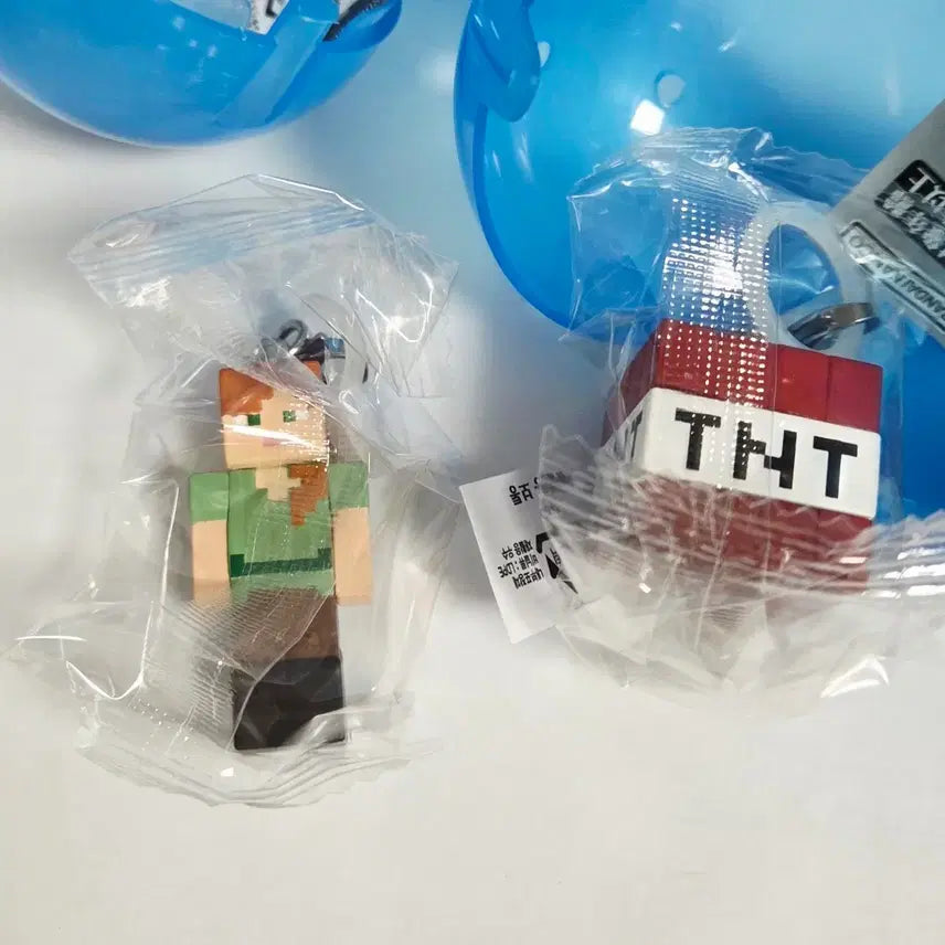 [BUNJANG] Minecraft Majirushi Gacha Keychain Decoration Alex + TNT Bundle Set / 마크 마인크래프트 메지루시 가챠 키링 장식 알렉스+TNT 일괄
