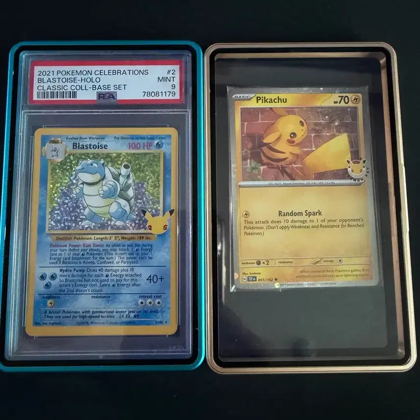 [BUNJANG] Pokemon Cards Blastoise Holo Rare &amp; Pikachu Card Bundle Set / 포켓몬 카드 블래스토이즈 홀로 레어 / 피카츄 카드 일괄