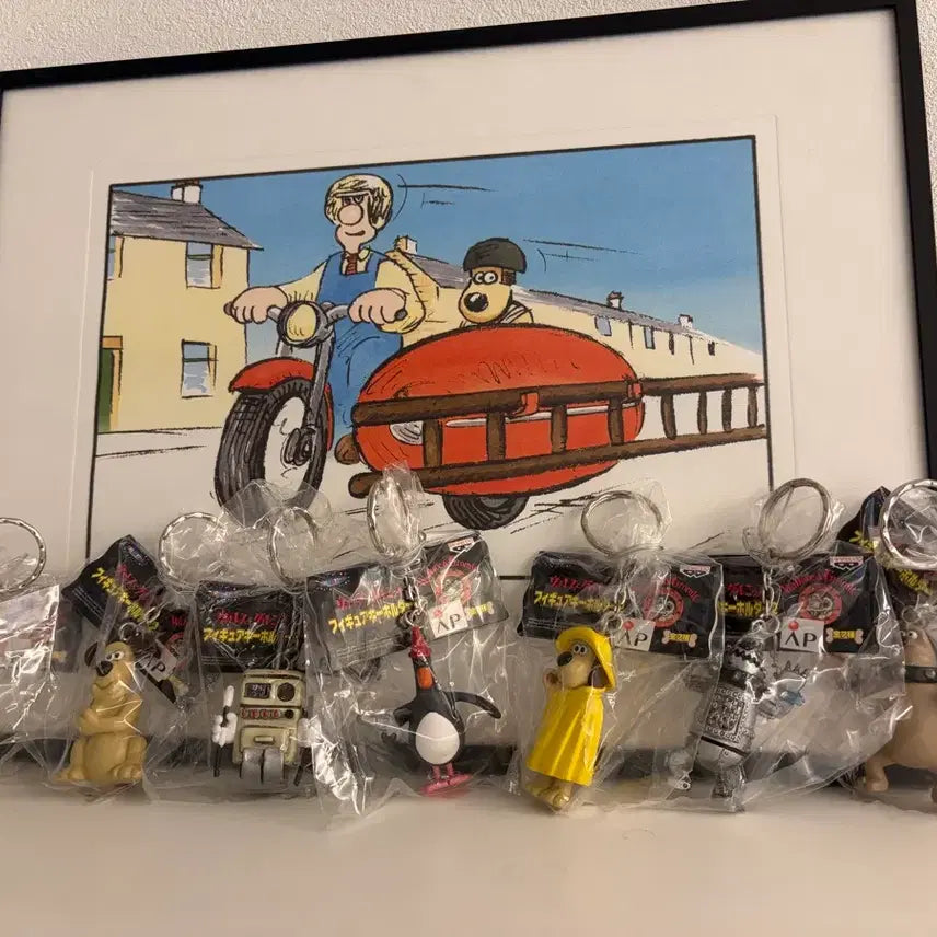 [BUNJANG] Wallace &amp; Gromit Vintage Figure Keychain 7-Piece Full Set / [월레스와 그로밋] 개별판매 - 빈티지 피규어 키링 신품 7종 풀세트 (그로밋, 맥그로우, 쿠커, 프레스턴, 숀)