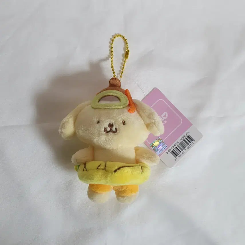 [BUNJANG] Sanrio Pompompurin Summer Tube Doll Keychain / 폼폼푸린 써머 튜브 인형 키링