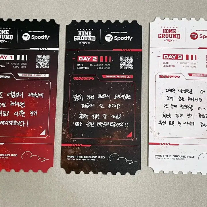 [BUNJANG] T1 Home Ground Ticket + Postcard Set (Days 1, 2, 3) / T1 티원 홈그라운드 1,2,3일차 티켓+개인 엽서 오너 oner