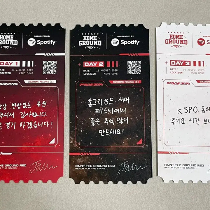 [BUNJANG] T1 Faker Home Ground Ticket + Personal Postcard Set / T1 티원 홈그라운드 1,2,3일차 티켓+개인 엽서 페이커 faker