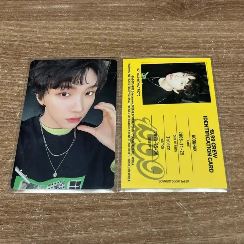 [BUNJANG] BOYNEXTDOOR Woonghee Album Photocard / 보넥도 운학 19.99 앨범 포카 양도