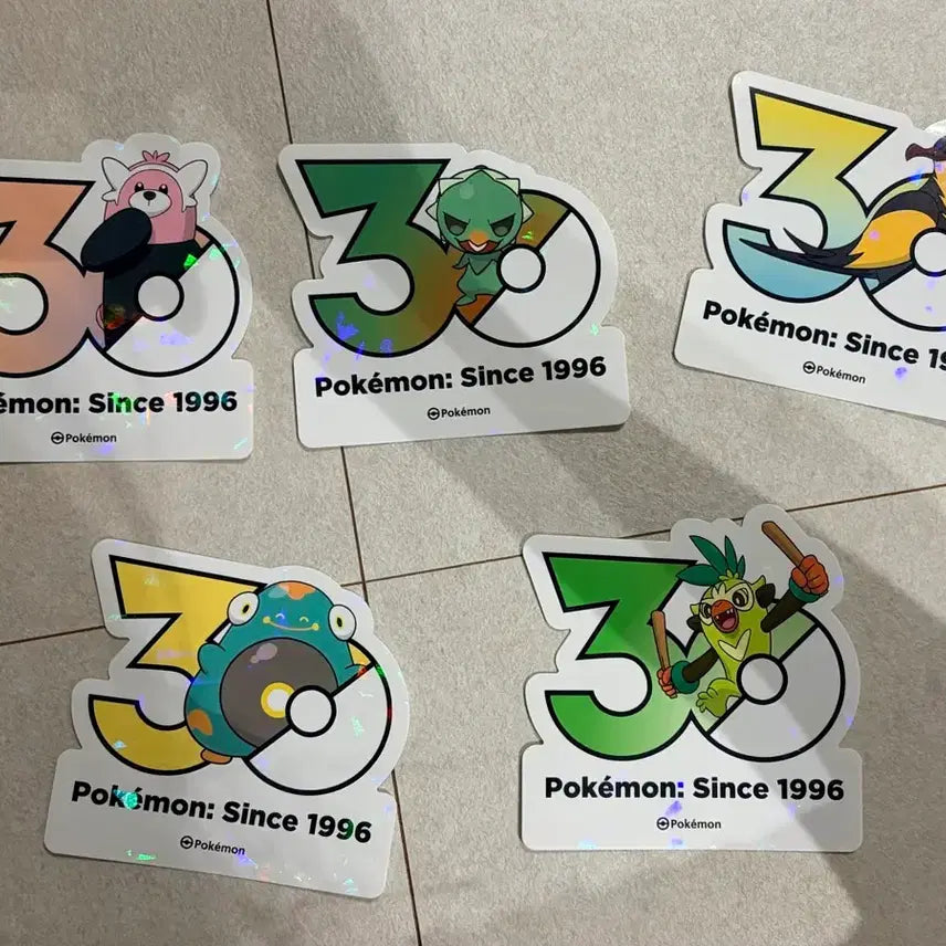 [BUNJANG] Pokemon 30th Anniversary Sticker Set (5 Types) / 포켓몬 30주년 스티커 5종 세트(1)